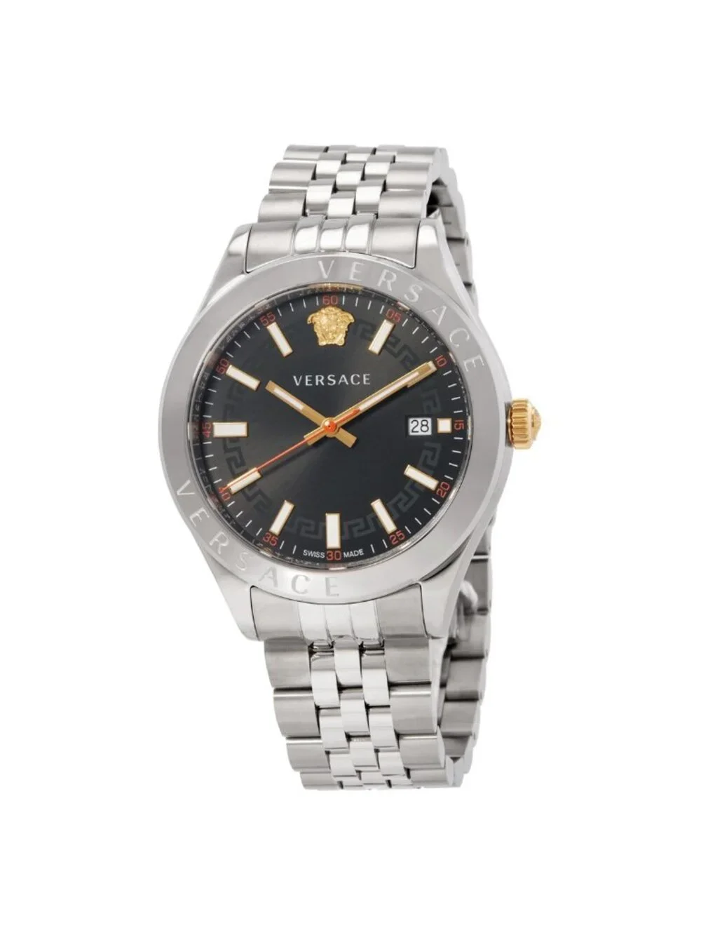 NWT Versace Hellenyium Quartz Black Dial Men's Watch